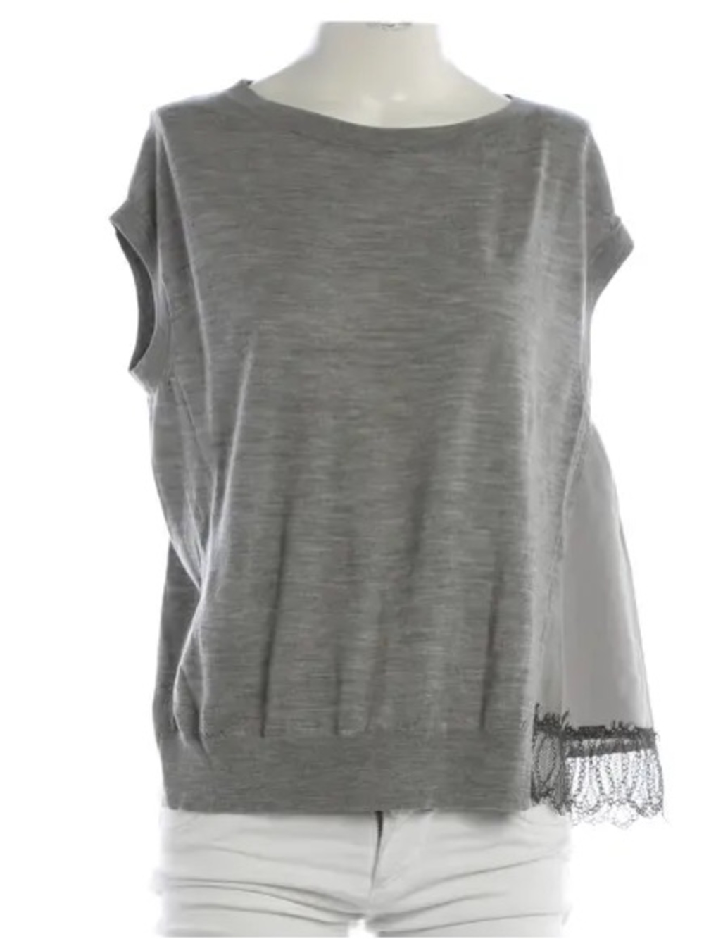 Dorothee Schumacher sleeveless Wool Silk knit top Sweater Grey Size XS